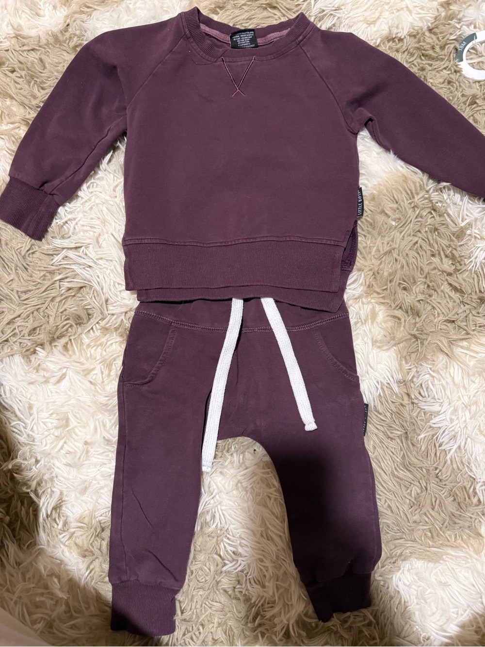 Little Bipsy Maroon Kids Sweatshirt & Jogger Set